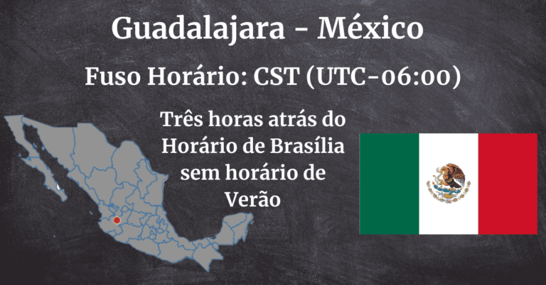 Que horas são em Guadalajara? Qual o fuso horário em Guadalajara?